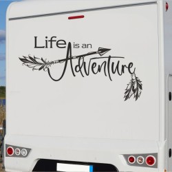 Aufkleber Wohnmobil Wohnwagen Reise Camping Auto Reisemobil Möwe Meer Kompass Globus Strand Palme Urlaub Spruch Familie Zuhause