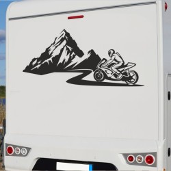 Aufkleber Wohnmobil Wohnwagen Reise Camping Auto Reisemobil Möwe Meer Kompass Globus Strand Palme Urlaub Spruch Familie Zuhause