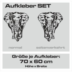 Aufkleber SET Offroad 4x4 Elefant Afrika Safari Dekor Auto 09