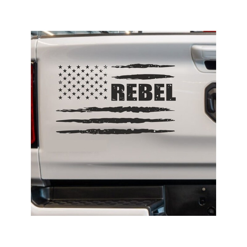 Aufkleber Pick UP Dodge Gelände Offroad Widder RAM Dekor Streifen Amerikanische Flagge Amerika BIG WHEEL Viper
