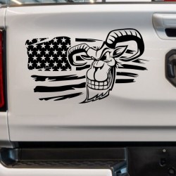 Aufkleber Pick UP Dodge Gelände Offroad Widder RAM Dekor Streifen Amerikanische Flagge Amerika BIG WHEEL Viper