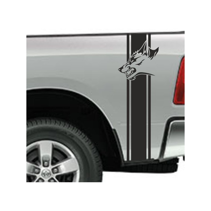 Aufkleber Pick UP Dodge Gelände Offroad Widder RAM Dekor Streifen Amerikanische Flagge Amerika BIG WHEEL Viper Seitenstreifen