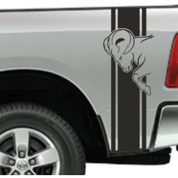 Aufkleber Pick UP Dodge Gelände Offroad Widder RAM Dekor Streifen Amerikanische Flagge Amerika BIG WHEEL Viper Seitenstreifen
