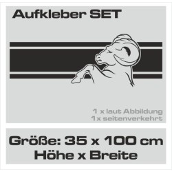 Aufkleber Pick UP Dodge Gelände Offroad Widder RAM Dekor Streifen Amerikanische Flagge Amerika BIG WHEEL Viper Seitenstreifen