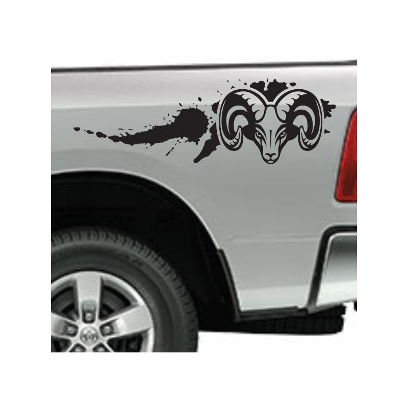 Aufkleber Pick UP Dodge Gelände Offroad Widder RAM Dekor Streifen Amerikanische Flagge Amerika BIG WHEEL Viper Seitenstreifen