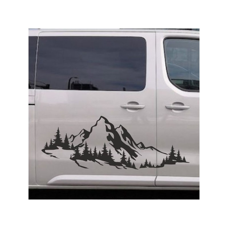 Aufkleber SET Offroad 4x4 Berge Weg Landschaft Wald Panorama Auto 52