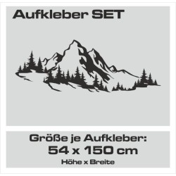 Aufkleber SET Offroad 4x4 Berge Weg Landschaft Wald Panorama Auto 52