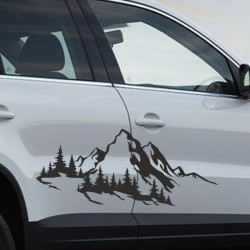 Aufkleber SET Offroad 4x4 Berge Weg Landschaft Wald Panorama Auto 53