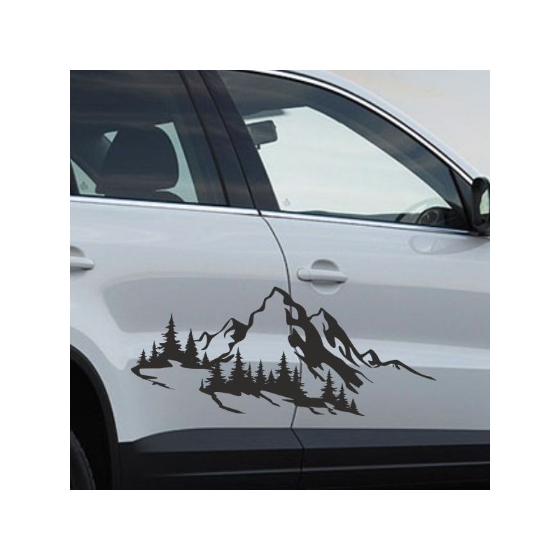 Aufkleber SET Offroad 4x4 Berge Weg Landschaft Wald Panorama Auto 53