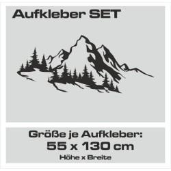 Aufkleber SET Offroad 4x4 Berge Weg Landschaft Wald Panorama Auto 53