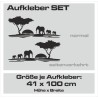 Aufkleber SET Offroad 4x4 Afrika Safari Rally Rennen Elefant Sonnenuntergang Dekor Auto 11