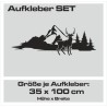 Aufkleber SET Offroad 4x4 Berge Landschaft Wald Tanne Panorama Hirsch Jäger Geweih Auto 57