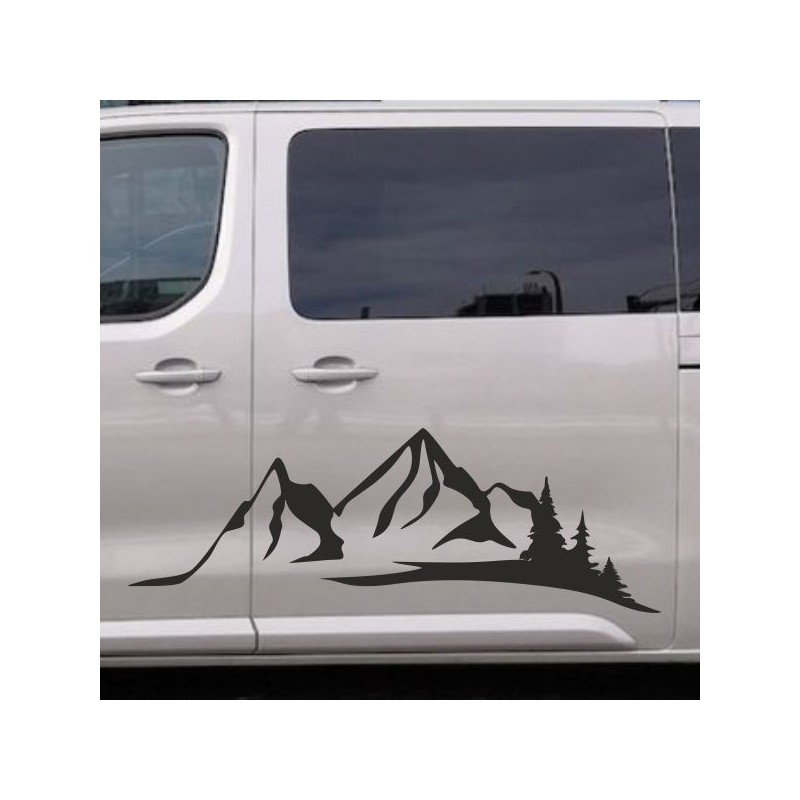 Aufkleber SET Offroad 4x4 Berge Landschaft Wald Tanne Panorama Auto 58