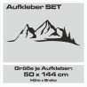 Aufkleber SET Offroad 4x4 Berge Landschaft Wald Tanne Panorama Auto 58