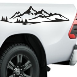 Aufkleber SET Offroad 4x4 Berge Landschaft Wald Tanne Panorama Auto 59