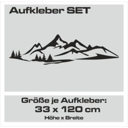 Aufkleber SET Offroad 4x4 Berge Landschaft Wald Tanne Panorama Auto 59