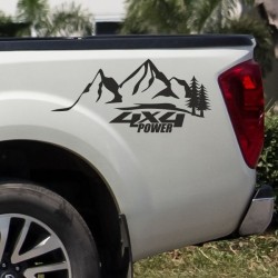 Aufkleber SET Offroad 4x4 Berge Landschaft Wald Tanne Panorama Auto 61