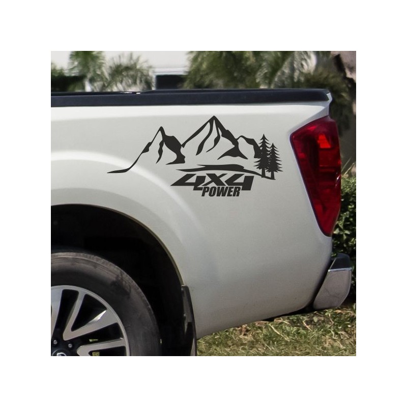 Aufkleber SET Offroad 4x4 Berge Landschaft Wald Tanne Panorama Auto 61