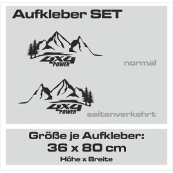 Aufkleber SET Offroad 4x4 Berge Landschaft Wald Tanne Panorama Auto 61
