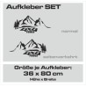 Aufkleber SET Offroad 4x4 Berge Landschaft Wald Tanne Panorama Auto 61
