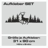 Aufkleber SET Offroad 4x4 Berge Landschaft Wald Tanne Panorama Hirsch Jäger Geweih Auto 60