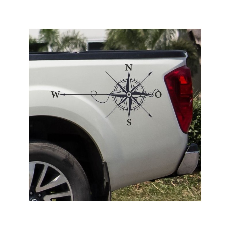Aufkleber SET Offroad 4x4 Kompass Windrose Dekor Wegweiser Auto 62