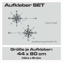 Aufkleber SET Offroad 4x4 Kompass Windrose Dekor Wegweiser Auto 62