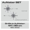 Aufkleber SET Offroad 4x4 Kompass Windrose Dekor Wegweiser Auto 62