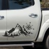 Aufkleber SET Offroad 4x4 Berge Landschaft Wald Tanne Panorama Kompass Windrose Auto 63
