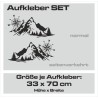 Aufkleber SET Offroad 4x4 Berge Landschaft Wald Tanne Panorama Kompass Windrose Auto 63