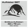 Aufkleber SET Offroad 4x4 Berge Landschaft Wald Tanne Sonnenuntergang Möwe Auto 64