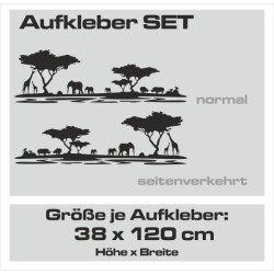 Aufkleber SET Offroad 4x4 Afrika Safari Rally Giraffe Affe Elefant Sonnenuntergang Dekor Auto 12