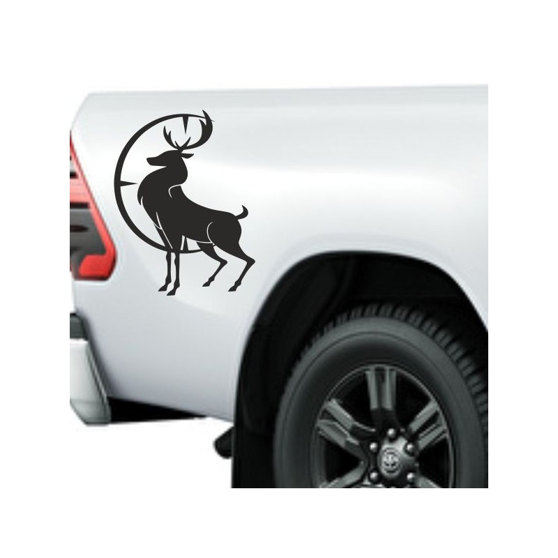 Aufkleber SET Offroad 4x4 Hirsch Geweih Jagt Jäger Ziel Wild Auto 65