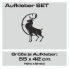 Aufkleber SET Offroad 4x4 Hirsch Geweih Jagt Jäger Ziel Wild Auto 65