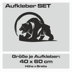 Aufkleber SET Offroad 4x4 Bär Grizzly Off Road Wild Auto 66