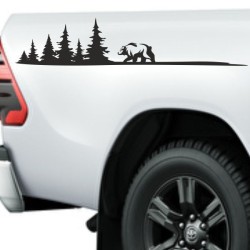 Aufkleber SET Offroad 4x4 Bär Grizzly Off Road Wild Wald Tanne Weg Auto 67