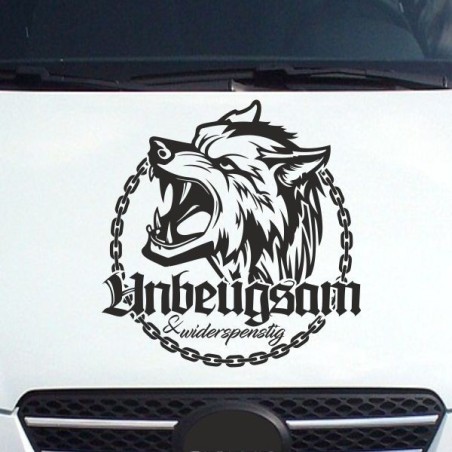 Aufkleber Auto Car Wikinger Viking Wölfe Wolf Runen Schwert Schild Rabe Runen Odin Odin´s Wölfe Böse Kette Valhalla Walhalla