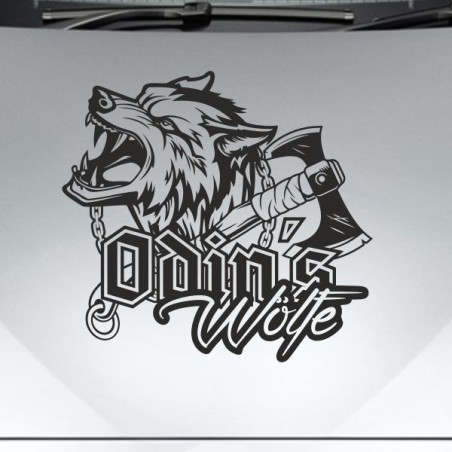 Aufkleber Auto Car Wikinger Viking Wölfe Wolf Runen Schwert Schild Rabe Runen Odin Odin´s Wölfe Böse Kette Valhalla Walhalla