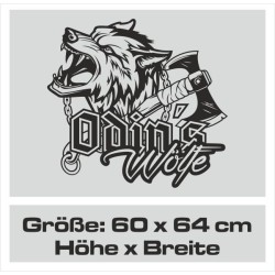 Aufkleber Auto Car Wikinger Viking Wölfe Wolf Runen Schwert Schild Rabe Runen Odin Odin´s Wölfe Böse Kette Valhalla Walhalla