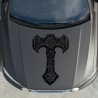 Aufkleber Auto Car Wikinger Viking Wölfe Wolf Runen Schwert Schild Rabe Runen Odin Odin´s Wölfe Böse Kette Valhalla Walhalla