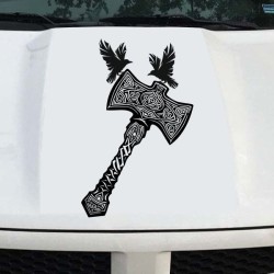 Aufkleber Auto Car Wikinger Viking Wölfe Wolf Runen Schwert Schild Rabe Runen Odin Odin´s Wölfe Böse Kette Valhalla Walhalla
