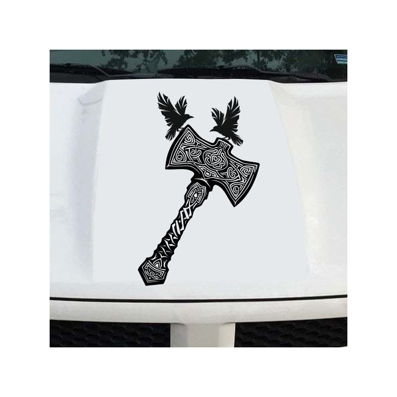 Aufkleber Auto Car Wikinger Viking Wölfe Wolf Runen Schwert Schild Rabe Runen Odin Odin´s Wölfe Böse Kette Valhalla Walhalla