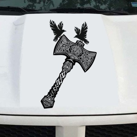 Aufkleber Auto Car Wikinger Viking Wölfe Wolf Runen Schwert Schild Rabe Runen Odin Odin´s Wölfe Böse Kette Valhalla Walhalla