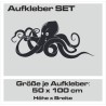 Aufkleber SET Auto Car Tattoo Style Seiten Tribal Dekor Pferd Gecko Power Blumen Ranke Fee Hexe Blumen Blüten Gecko Farbe