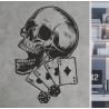 Wandaufkleber Totenkopf Skull Poker Karten Spiel Aufkleber Wand 03