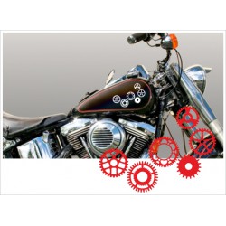 Motorrad Aufkleber Sticker Tattoo Bike Chopper Tribal 37 Zahnrad