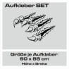 Aufkleber SET Auto Car Tattoo Style Seiten Tribal Dekor Pferd Gecko Power Blumen Ranke Fee Hexe Blumen Blüten Gecko Farbe