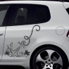 Aufkleber SET Auto Car Tattoo Style Seiten Tribal Dekor Pferd Gecko Power Blumen Ranke Fee Hexe Blumen Blüten Gecko Farbe