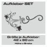 Aufkleber SET Auto Car Tattoo Style Seiten Tribal Dekor Pferd Gecko Power Blumen Ranke Fee Hexe Blumen Blüten Gecko Farbe