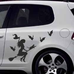 Aufkleber SET Auto Car Tattoo Style Seiten Tribal Dekor Pferd Gecko Power Blumen Ranke Fee Hexe Blumen Blüten Gecko Farbe